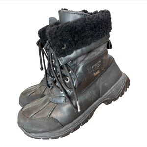 UGG Butte Cold Weather Winter & Rain Black Lace Up Boots for Women